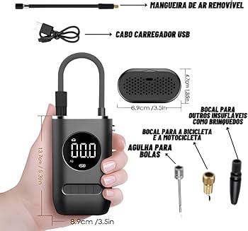 Compresor de Aire Portátil Recargable – Inflado Rápido para Carro, Moto y Bicicleta carro.