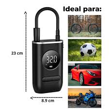 Compresor de Aire Portátil Recargable – Inflado Rápido para Carro, Moto y Bicicleta carro.